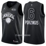 Camiseta All Star 2018 Knicks Kristaps Porzingis #6 Negro