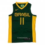 Camiseta Brasil Anderson Varejao #11 2019 FIBA Baketball World Cup Verde