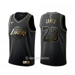 Camiseta Golden Edition Los Angeles Lakers Lebron James #23 Negro