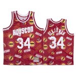 Camiseta Houston Rockets Hakeem Olajuwon #34 Hardwood Classics Tear Up Pack Rojo