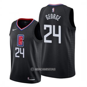 Camiseta Los Angeles Clippers Paul George #24 Statement 2019-20 Negro