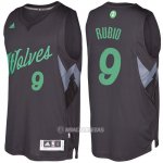 Camiseta Navidad Minnesota Timberwolves Ricky Rubio #9 Negro