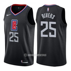 Camiseta Los Angeles Clippers Austin Rivers #25 Statement 2019 Negro