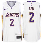 Camiseta Los Angeles Lakers Lonzo Ball #2 2017-18 Blanco