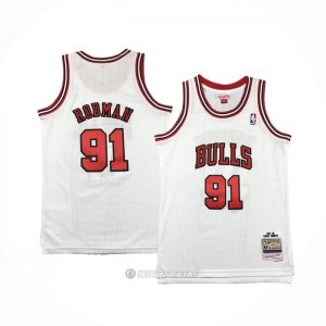 Camiseta Nino Chicago Bulls Dennis Rodman #91 Mitchell & Ness 1997-98 Blanco