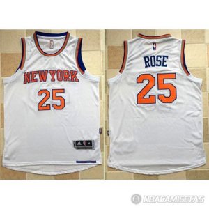 Camiseta Knicks Real Player Bordado Edicion #25 Rose Blanco