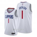 Camiseta Los Angeles Clippers Reggie Jackson #1 Association 2019-20 Blanco