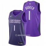 Camiseta Phoenix Suns Booker #1 Ciudad 2017-18 Violeta