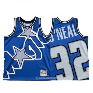 Camiseta Orlando Magic Shaquille O'neal #32 Mitchell & Ness Big Face Azul