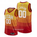 Camiseta Utah Jazz Jordan Clarkson #00 Ciudad Edition Naranja