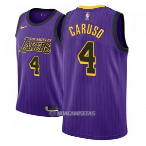 Camiseta Los Angeles Lakers Alex Caruso #4 Ciudad 2018 Violeta