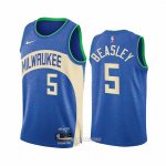 Camiseta Milwaukee Bucks Malik Beasley #5 Ciudad 2023-24 Azul
