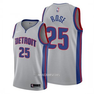 Camiseta Detroit Pistons Derrick Rose #25 Statement Gris