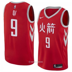 Camiseta Houston Rockets Zhou Qi #9 Ciudad 2018 Rojo
