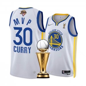 Camiseta Golden State Warriors Stephen Curry #30 MVP 2022 NBA Finals Blanco