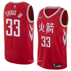 Camiseta Houston Rockets James Ennis III #33 Ciudad 2018 Rojo