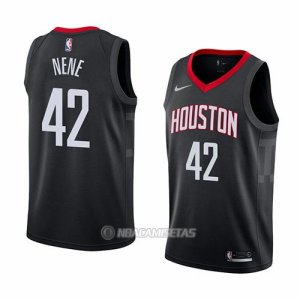 Camiseta Houston Rockets Nene #42 Statement 2018 Negro
