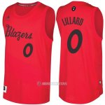 Camiseta Navidad Portland Rail Blazers Damian Lillard #0 Rojo