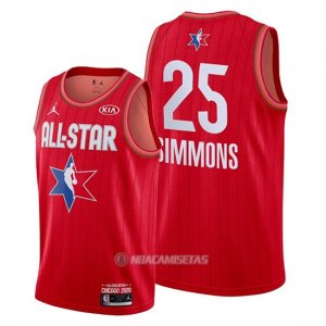 Camiseta All Star 2020 Philadelphia 76ers Ben Simmons #25 Rojo