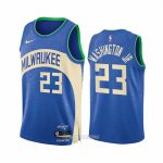 Camiseta Milwaukee Bucks Tyty Washington JR. #23 Ciudad 2023-24 Azul