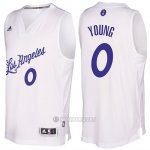 Camiseta Navidad Los Angeles Lakers Nick Young #0 Blanco