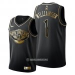 Camiseta Golden Edition New Orleans Pelicans Zion Williamson #1 Negro