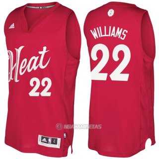 Camiseta Navidad Miami Heat Derrick Williams #22 Rojo