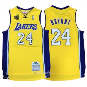 Camiseta Los Angeles Lakers Kobe Bryant #24 2009-10 Finals Amarillo