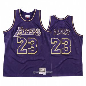 Camiseta Los Angeles Lakers LeBron James #23 2020 Chinese New Year Throwback Violeta