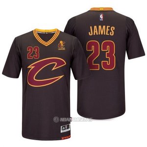Camiseta Autentico Manga Corta Cleveland Cavaliers James #23 Negro