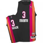 Camiseta ABA de Wade Miami Heat #3 Negro