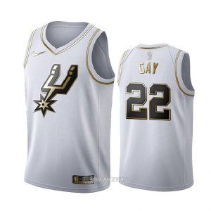 Camiseta Golden Edition San Antonio Spurs Rudy Gay #22 Blanco