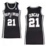 Camiseta Faldas Mujer Spurs Duncan #21 Negro