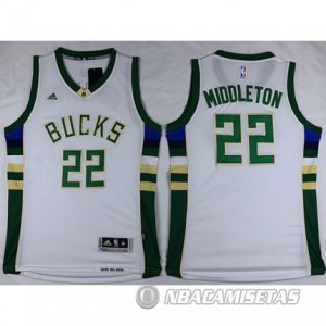 Camiseta Middleton Milwaukee Bucks #22 Blanco