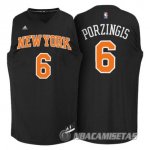 Camiseta New York Knicks Porzingis #6 Negro