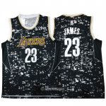 Camiseta Luces de la ciudad Los Angeles Lakers LeBron James #23 Negro