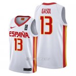 Camiseta Espana Marc Gasol #13 2019 FIBA Baketball World Cup Blanco