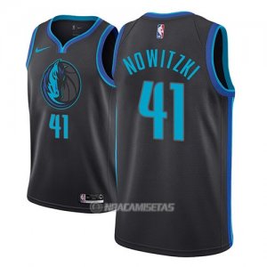 Camiseta Dallas Mavericks Dirk Nowitzki #41 Ciudad 2018-19 Azul