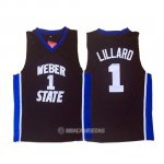 Camiseta NCAA Weber State Lillard #1 Negro