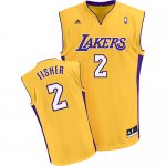 Camiseta Los Angeles Lakers Fisher #2 Amarillo