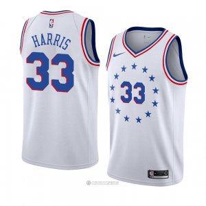 Camiseta Philadelphia 76ers Tobias Harris #33 Earned 2018-19 Blanco