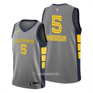 Camiseta Memphis Grizzlies Andrew Harrison #5 Ciudad Edition Gris