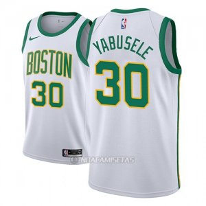 Camiseta Boston Celtics Guerschon Yabusele #30 Ciudad 2018-19 Blanco