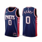 Camiseta Brooklyn Nets Reggie Perry #0 Ciudad 2021-22 Azul
