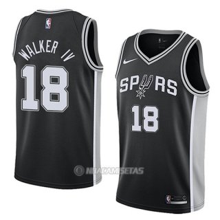 Camiseta San Antonio Spurs Lonnie Walker IV #18 Icon 2018 Negro