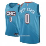 Camiseta Oklahoma City Thunder Russell Westbrook #0 Ciudad 2018-19 Azul