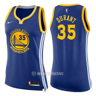 Camiseta Mujer Golden State Warriors Nikr Icon Kevin Durant #35 2017-18 Azul