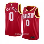 Camiseta Houston Rockets Russell Westbrook #0 Hardwood Classics 2019-20 Rojo