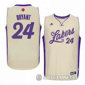 Camiseta Los Angeles Lakers Bryant Navidad #24 Blanco