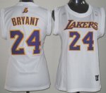 Camiseta Mujer de Bryant Los Angeles Lakers #24 Blanco